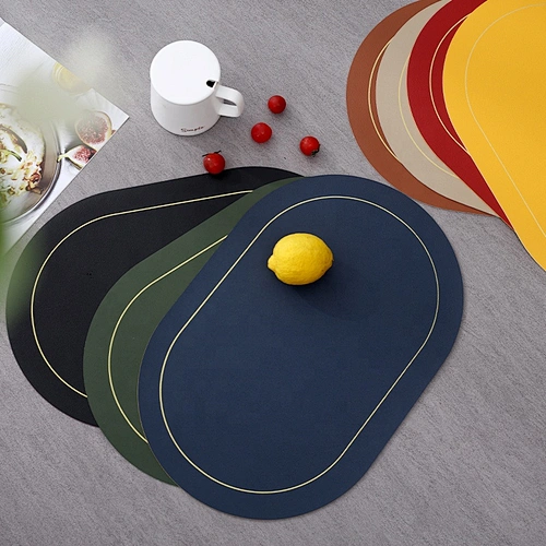 Acessórios de decoração de cozinha Pu Reciclado Faux Couro Placemat Porta-copos Tapete de mesa de jantar