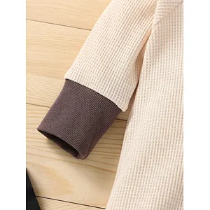 Baby Unisex Newborn Jumpsuit OEM ODM Colorblock Waffle Knit Baby Clothes Romper
