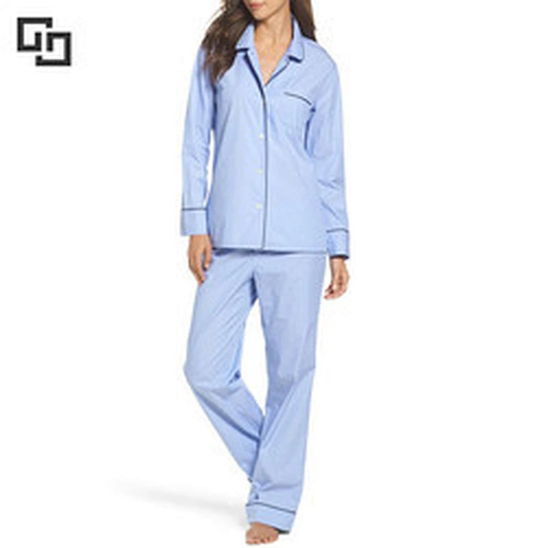 Wholesale 100% Cotton Pyjamas Classic Loose-fitting Women Vintage Custom Pajamas