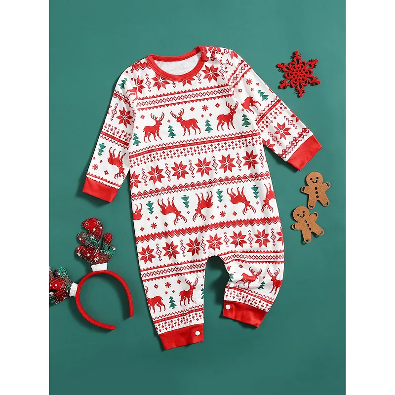 Long Sleeve Matching Family Christmas Pajamas PJs Cotton Christmas Pajamas Sets