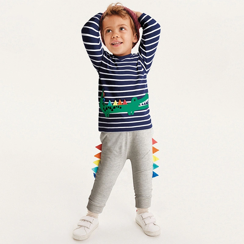 Bulk Wholesale Cute Pattern Dinosaur Embroidery Children Pajamas Sleepwear Kids Cartoon Pajamas Sets for Boys