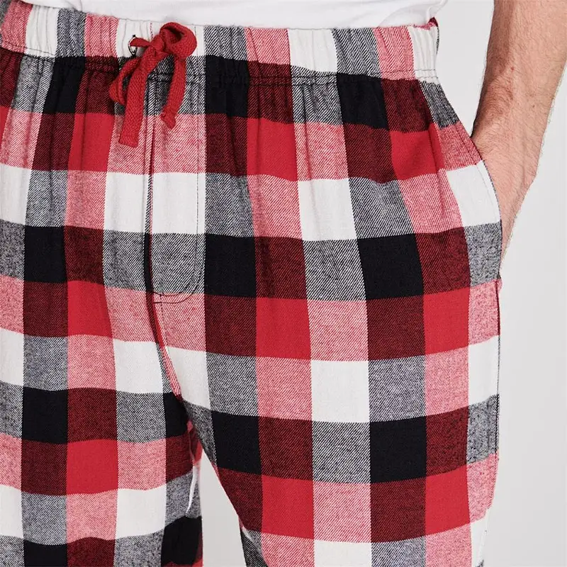Soft Cotton Pyjama Lounge Pants Casual Custom Men Plaid Pajama Pants