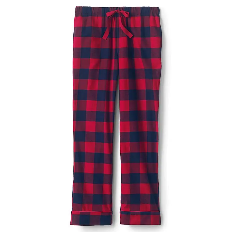 Wholesale Winter Women's Brushed 2 piece Cotton Flannel Plaid Pajama Set