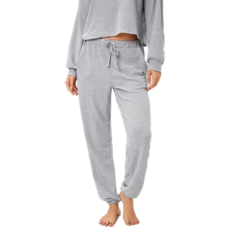Navy Linen Loose PJ Pants Women With Front Slant Pockets And Back Patch Pocket Sleep Pajama Pants