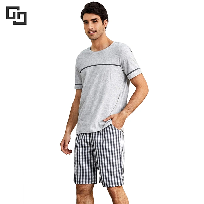 Sleepwear Tops and Bottoms Plaid PJ Sets Men's Cotton Pajama Set Men Pajamas