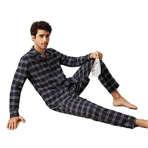 Men's New Plaid Pajamas Two-piece Plaid Pajamas