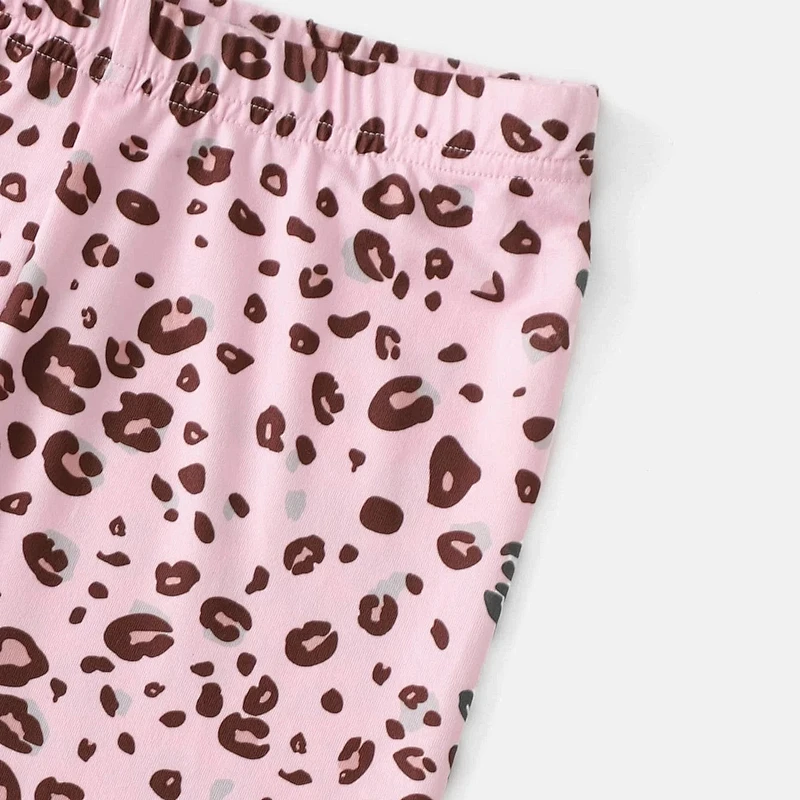 Toddler Girl Pajama Leopard & Slogan Pajamas for Girl Children Graphic Kids Girls Pajamas