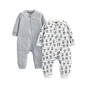 Cute Baby Clothes Set 100% Cotton Koala Print Zip Up Jumpsuit Unisex Baby Romper