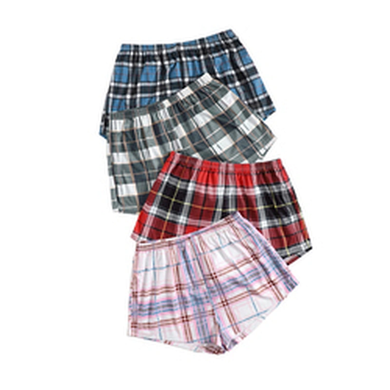 OEM Casual Plaid Women's Pajama Shorts Tartan Print Sleeping Shorts