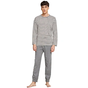 OEM 100% Cotton Men's Sleepwear Long Sleeve & Pants Loungewear Men Pajamas