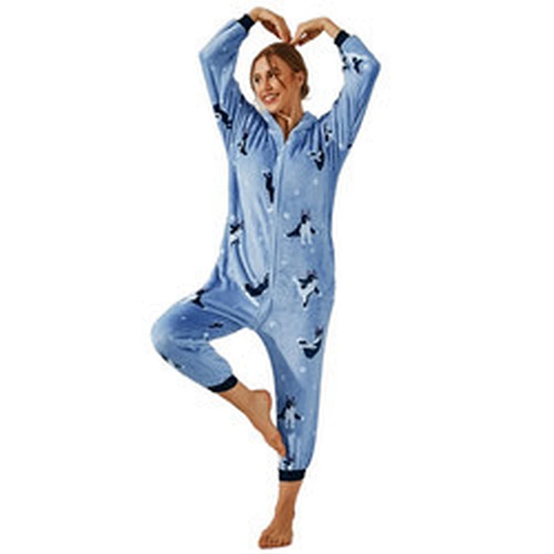 New Arrival Print 3D Ear Winter Velvet Adult Rompers Fleece Custom Long Jumpsuits Flannel Animal Unicorn  Women Onesie