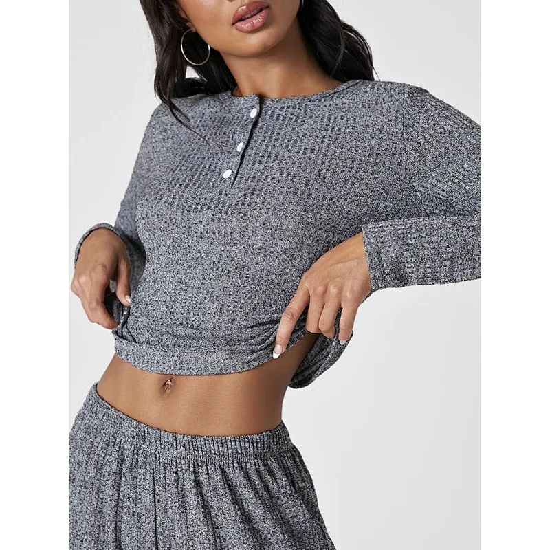 Woman Rib Pajama Set Wholesale Custom Rayon Custom Lounge Wear Winter Cotton Women Loungewear Sets