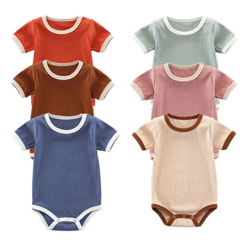 100% Cotton Baby Boy Girls Unisex Romper Soft Short SLeeve Onesie Baby Clothes
