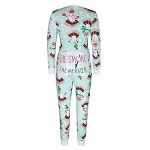 Wholesale Sexy Women Long Sleeve Zipper Jumpsuit Funny Letter Club Christmas Onesie Pajamas