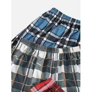 OEM Casual Plaid Women's Pajama Shorts Tartan Print Sleeping Shorts
