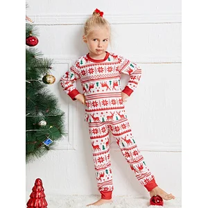Long Sleeve Matching Family Christmas Pajamas PJs Cotton Christmas Pajamas Sets