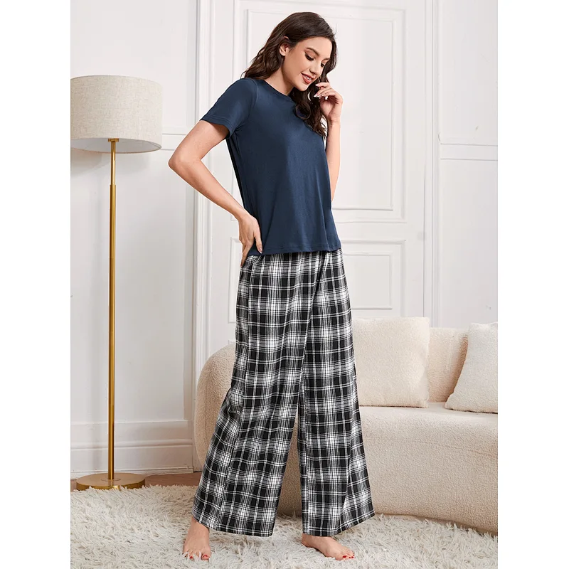 OEM ODM Popular Wholesale Ladi Sleepwear Homewear Pajamas Custom Design Cotton Loungewear Pijama Set