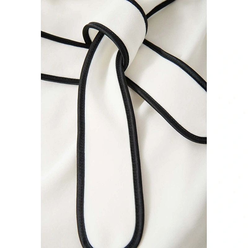 Womens Elegant Robe De Soiree Ruffled Collar Cotton Modal Blended Long Robe