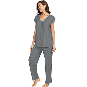 Soft Lightweight Sleepwear Bamboo Women Pajamas Set Pijamas Cotton Pajamas Woman