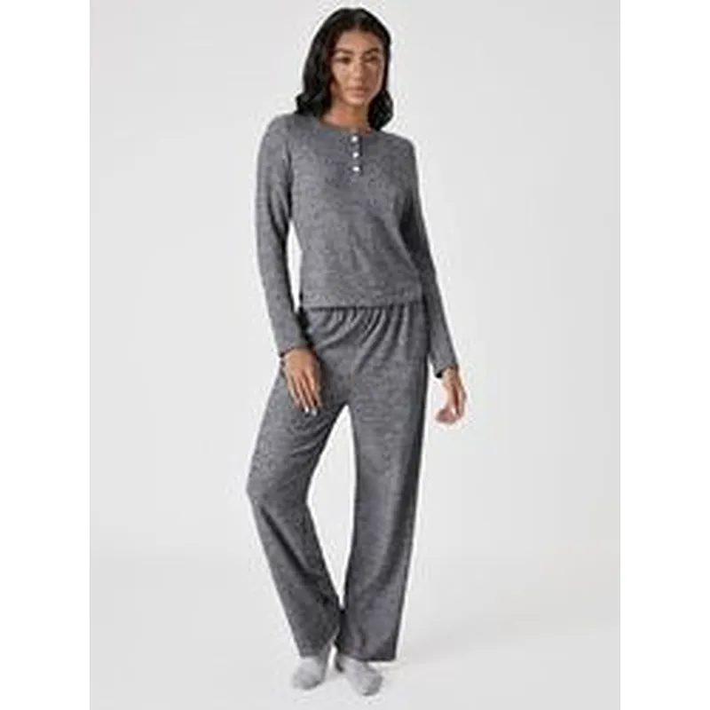 Woman Rib Pajama Set Wholesale Custom Rayon Custom Lounge Wear Winter Cotton Women Loungewear Sets