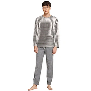 OEM 100% Cotton Men's Sleepwear Long Sleeve & Pants Loungewear Men Pajamas