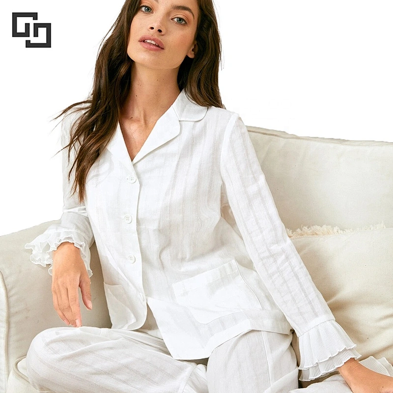 Sleepwear Set Long Sleeve Pure Cotton Pajamas Set Women