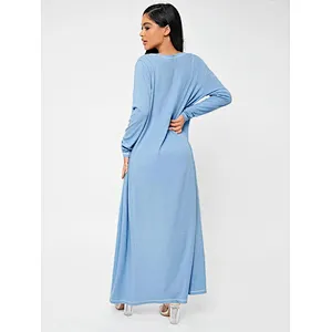 Rib-Knit Adult Onesie Top-stitching Longline Coat & Cami Romper Robe Set 2pc Pj Sets for Women