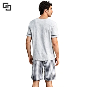 Sleepwear Tops and Bottoms Plaid PJ Sets Men's Cotton Pajama Set Men Pajamas