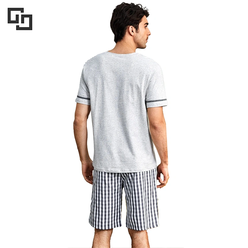 Sleepwear Tops and Bottoms Plaid PJ Sets Men's Cotton Pajama Set Men Pajamas