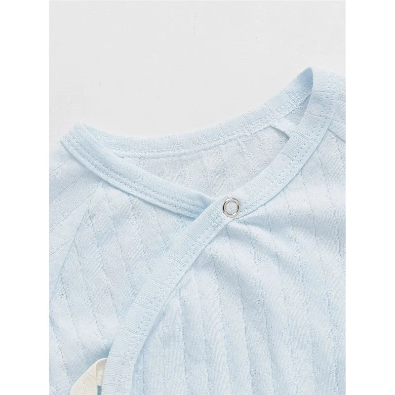 Long Sleeve Newborn Baby Boy Jumpsuit Popper Tape Wrap Cotton Viscose from Bamboo Baby Romper