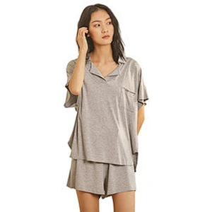 Wholesale Ladies Short Summer Solid Pijamas Knitted Kurta Pajama Bamboo Designer Pyjamas Women