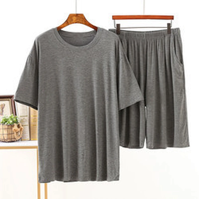 Solid Comfortable Kurta Pajamas For Men Short Summer Lounge Wear Custom Cotton Men Modal Pijama
