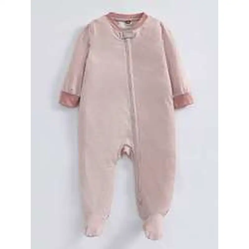 New Born Baby Girl Footie Zipper Striped Knit Jumpsuits Sleepwear Winter Baby Onesie Rompers