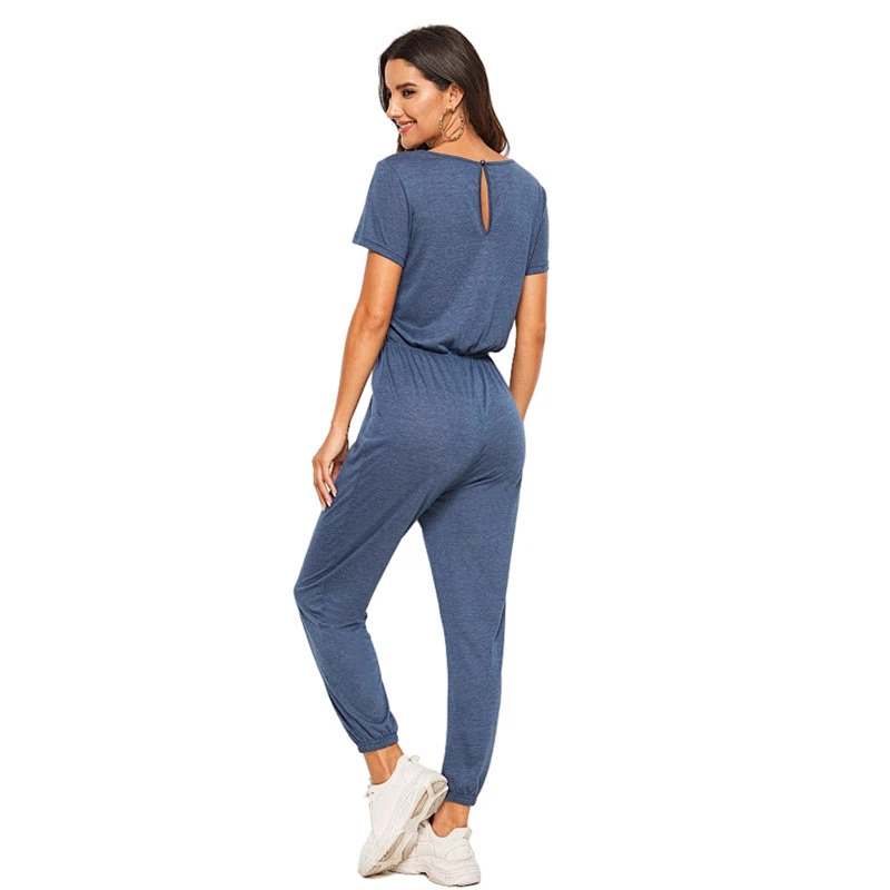 Cotton Jumpsuit Loungewear Pajama Girl Waist Solid Pyjama Custom Designer Women Romper Cotton Adult Onesie