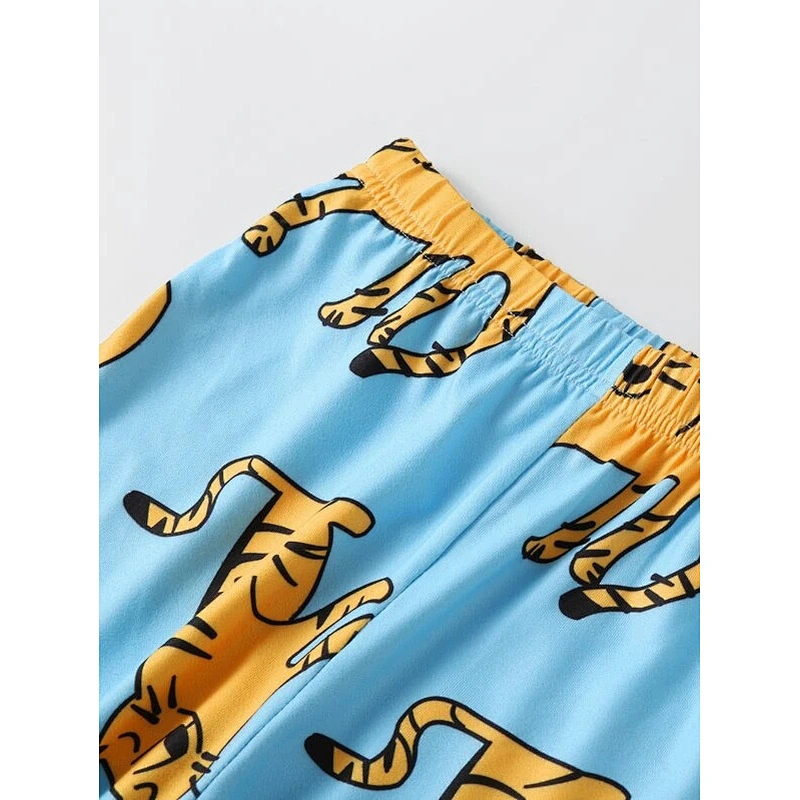 Long Sleeve Top and Pants Toddler Boys Sleepwear Letter & Cartoon Graphic Kids Pajamas