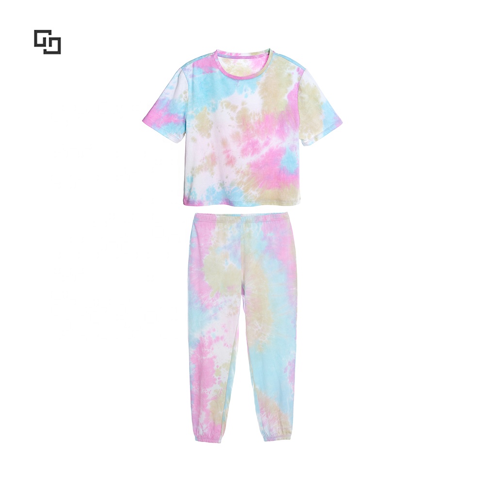 New Design Children Toddler Boys Cotton Sleep Wear Tie Dye Pajama Set for Kids