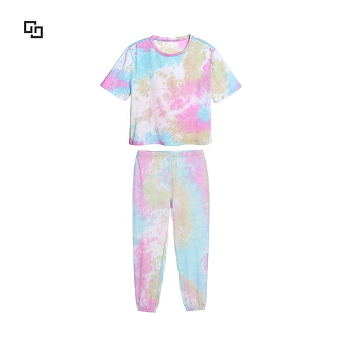 New Design Children Toddler Boys Cotton Sleep Wear Tie Dye Pajama Set for Kids
