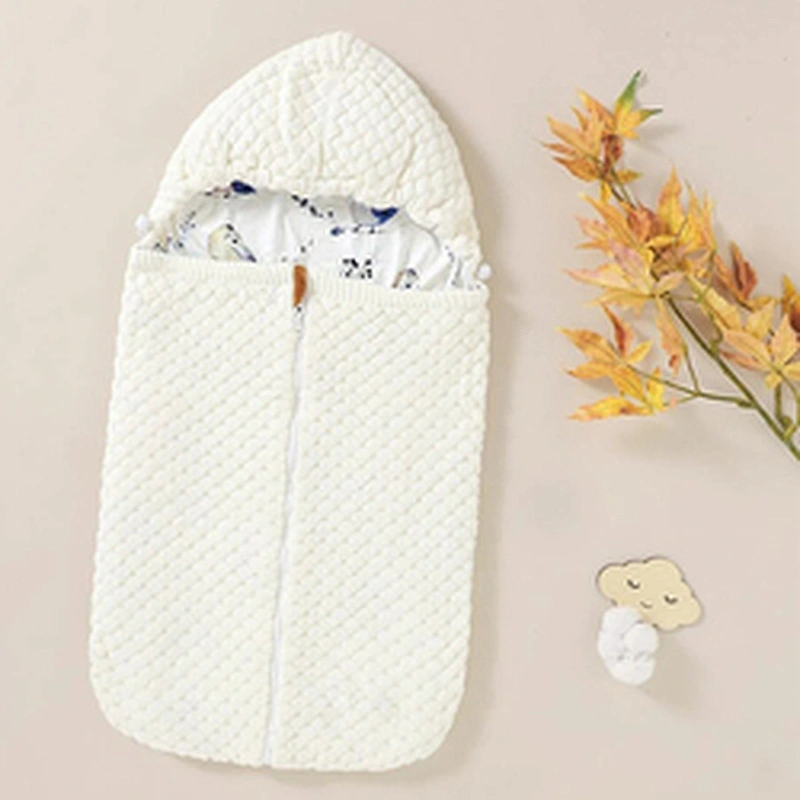Infant Baby Girls Zip Sleeping Bag New Born Baby 100% Acrylic Letter Patched Zip Up Sleep Bag for Kids
