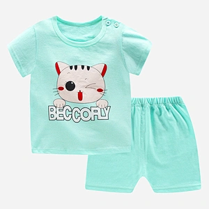Summer Children's Short Sleeve T - Shirt Clothes Pure Cotton Baby Clothing Set