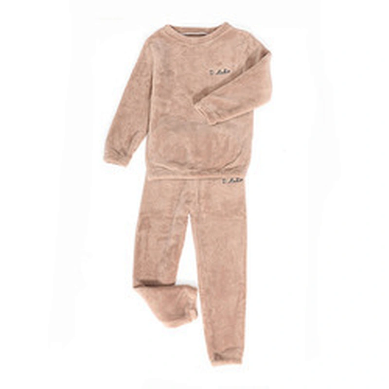 Kids Warm Trouser Suit Winter Flannel Pajamas And Home Wear Boys and Girls Sleepwear