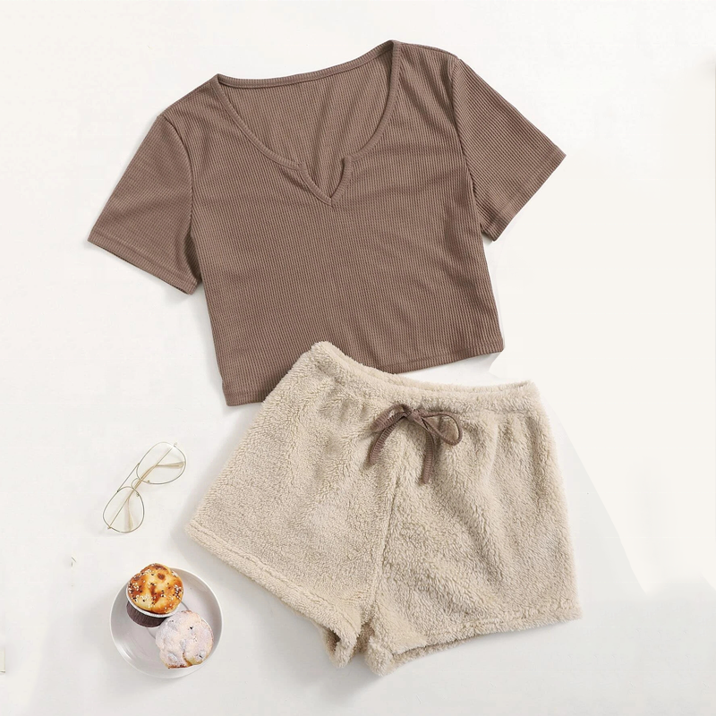 Women'S Sleepwear Women Short Set Two Piece Short Set Cotton Pajamas Pijamas Women Pajamas