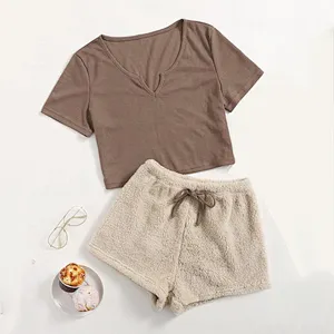 Women'S Sleepwear Women Short Set Two Piece Short Set Cotton Pajamas Pijamas Women Pajamas