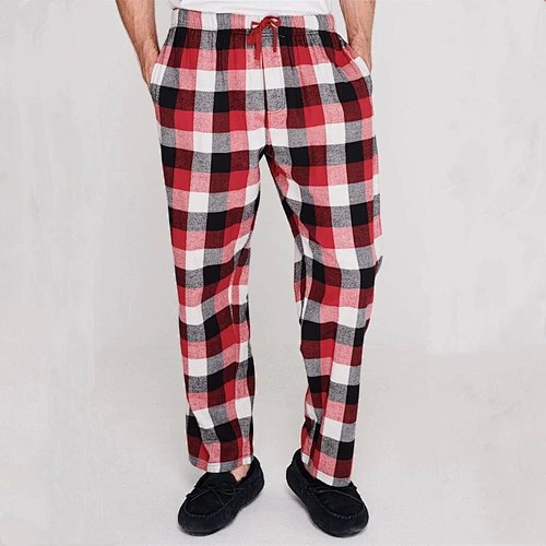 Soft Cotton Pyjama Lounge Pants Casual Custom Men Plaid Pajama Pants
