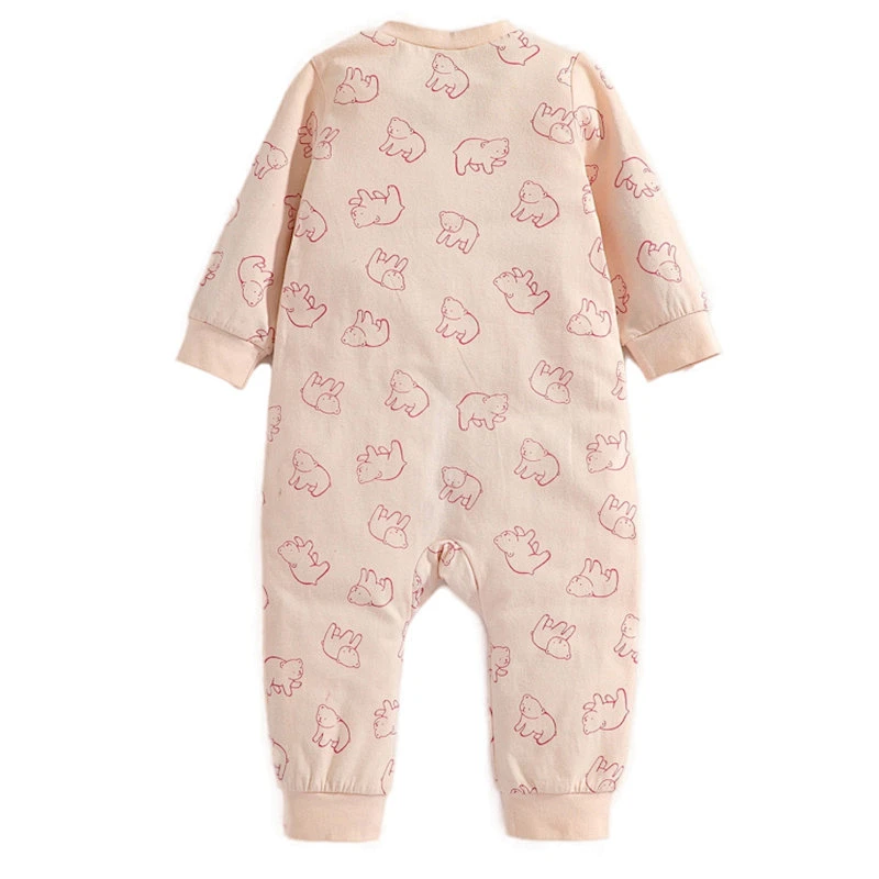 Wholesale Baby Girls' Rompers Zipper Knit Solid Clothes Jumpsuits 100% Cotton Baby Onesie