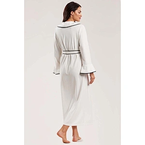 Womens Elegant Robe De Soiree Ruffled Collar Cotton Modal Blended Long Robe