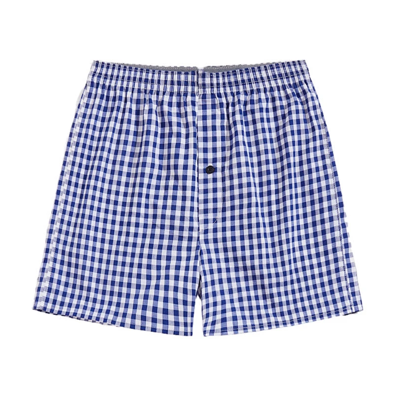 New Arrival Plaid Short Pyjama Sleepwear Bamboo Breathable Bottoms Cotton Plaid Men Short Pajamas