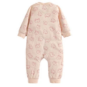 Wholesale Baby Girls' Rompers Zipper Knit Solid Clothes Jumpsuits 100% Cotton Baby Onesie