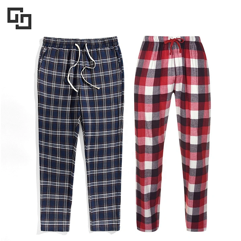 Soft Cotton Pyjama Lounge Pants Casual Custom Men Plaid Pajama Pants