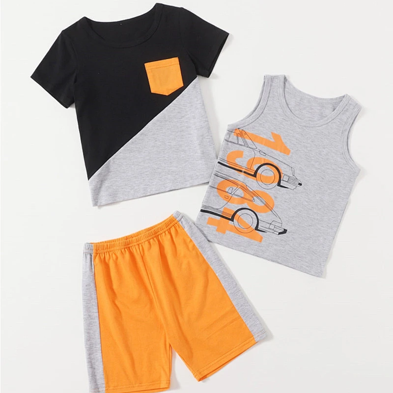 Wholesale Toddler Boy Short Print Custom Sleepwear Pajama Sets Knit Cotton% Summer Kids Pyjama