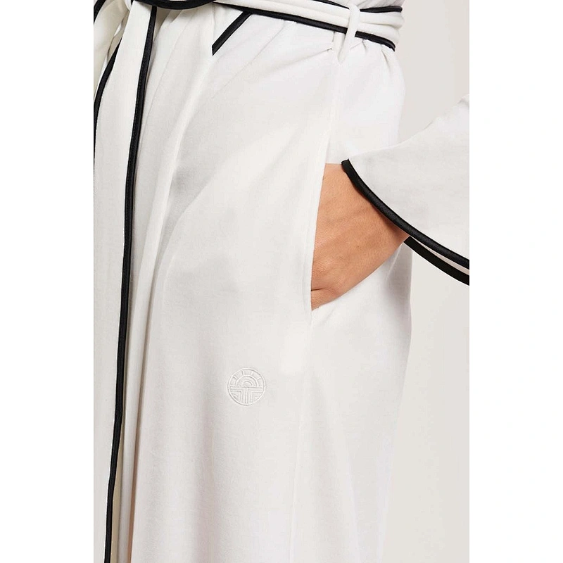 Womens Elegant Robe De Soiree Ruffled Collar Cotton Modal Blended Long Robe